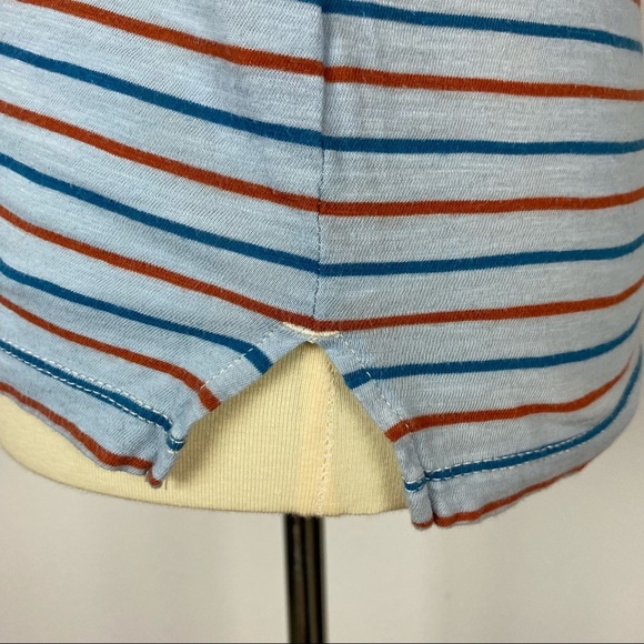 Madewell Light Blue Striped Pastel V-Neck Baby Tee - Picture 4 of 8